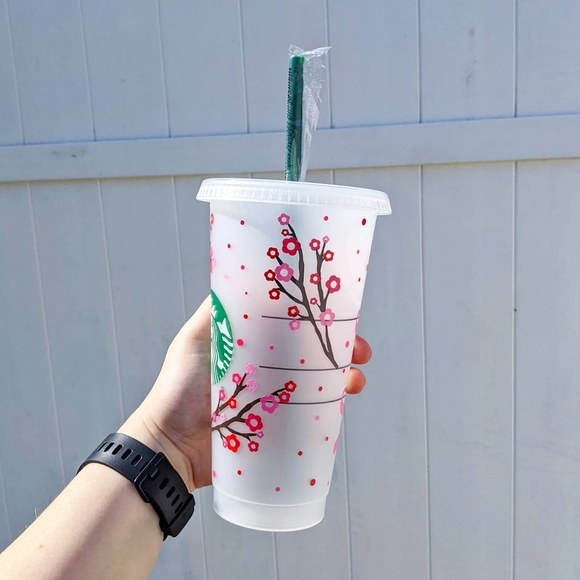 cherry blossom inspired starbucks cup tumbler - Picture 4 of 8